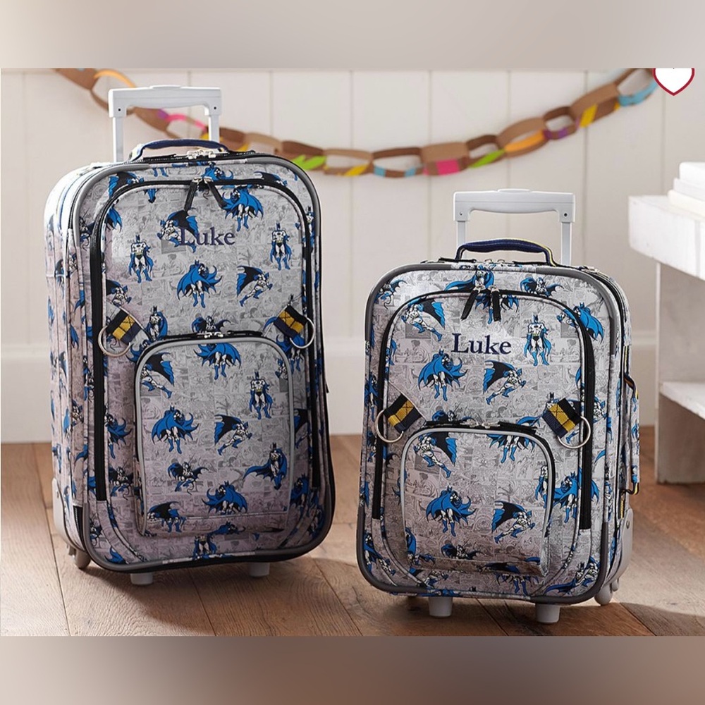 POTTERY BARN KIDS MARVEL BATMAN ROLLING CARRYON SUITCASE